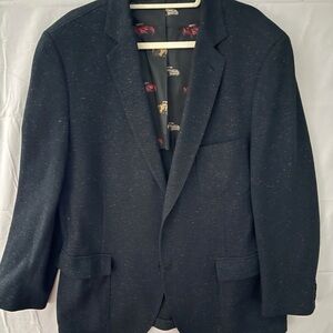 Flynt Elegant Navy Blazer with vintage car lining Subtle Patterns